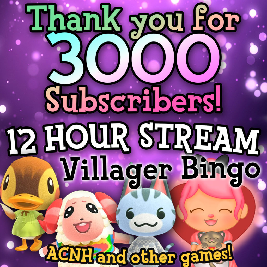 12 Hour Villager Hunting Animal Crossing New Horions Stream - Thank you for 3000 Subscribers! 