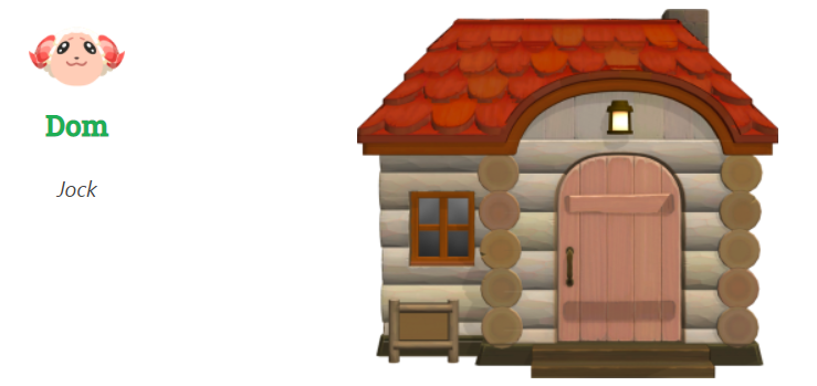 Dom - Jock Villager Animal Crossing New Horizons